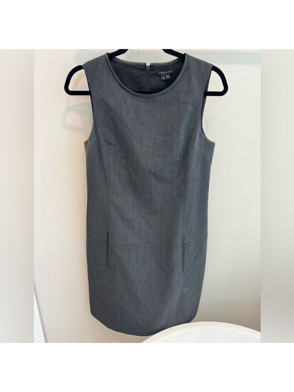 Theory dress with leather trim- size 10